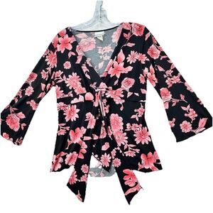 VTG Y2K Womens Size Medium Babydoll Top Floral Fairy Goth Made In USA Asian Insp